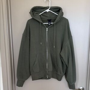 H&M Green Zip-Up Hoodie
